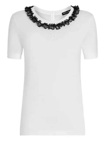 Tricou Dolce & Gabbana cu volane alb
