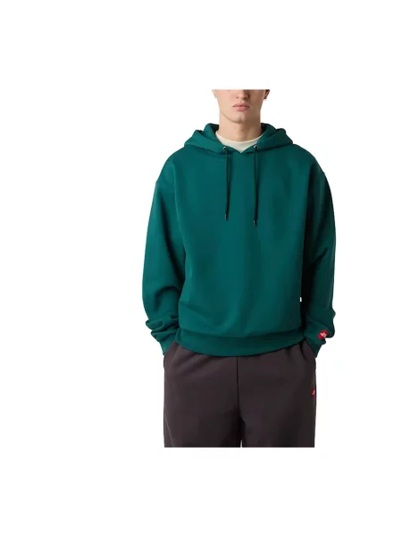 The North Face bluza Redbox zielony z kapturem gładka czerwona