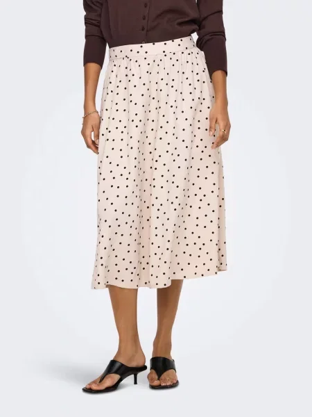 Спідниця міді Only ARIS LIFE PULL UP LONG SKIRT молочний