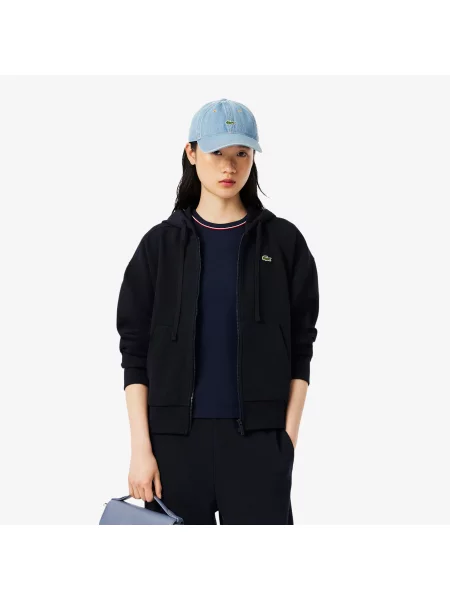 Lacoste Bluza Z Kapturem Z Piki Na granatowa