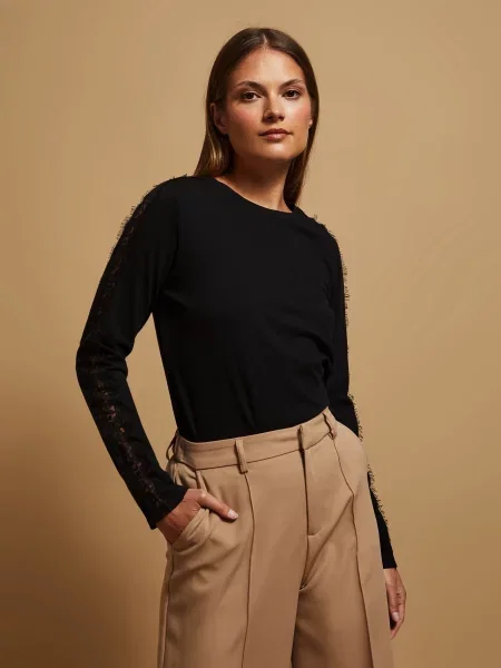 Bluză Marisse din dantelă negru