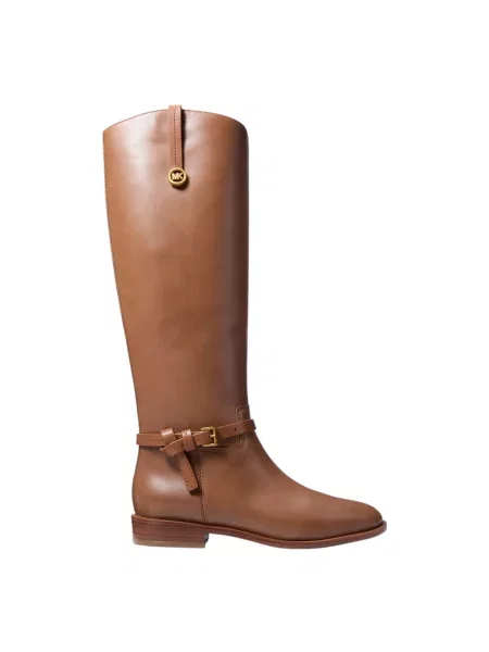 Botki Michael Kors skórzane bez obcasa brązowe