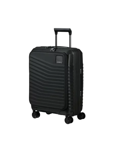 Lniana walizka Samsonite czarna