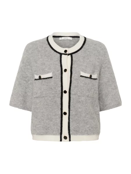 Gestuz Geacă tricotată GZalpha gri deschis alb