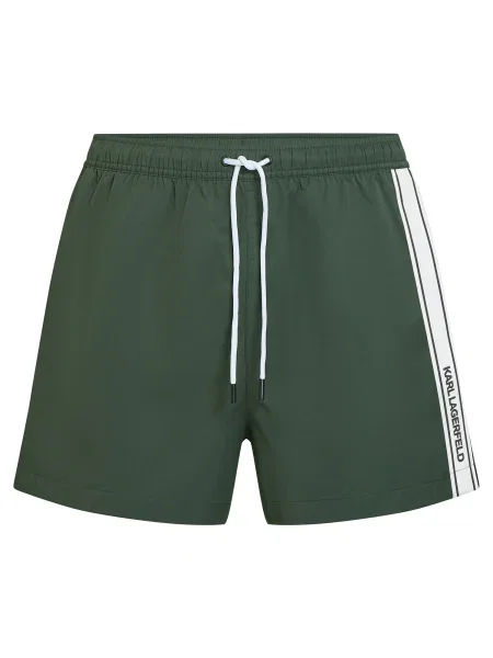 Karl Lagerfeld Šortky tmavě zelená / černá bílá