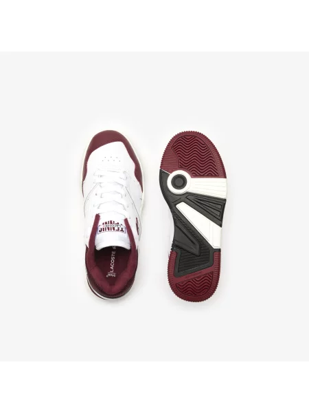 Lacoste Skórzane Tenisówki Lineshot Signature Heel białe