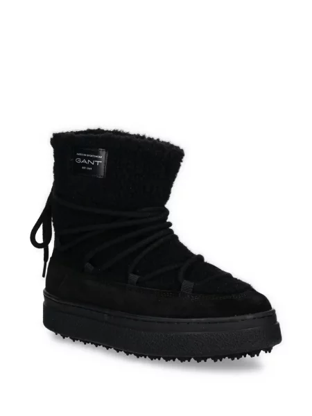 Botine Gant cu șireturi din dantelă negru