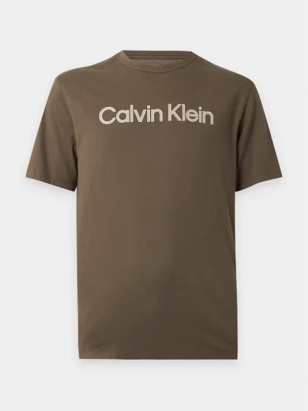 Calvin Klein Tričko olivová / šedobiela