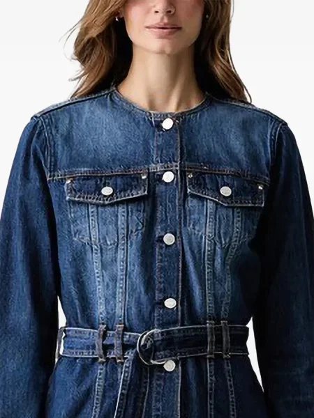 Cu centură geacă de blugi Guess albastru