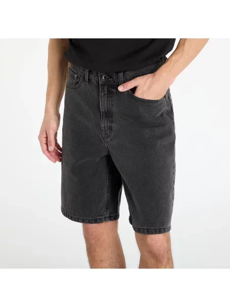 Kostkované džínové šortky Vans černé