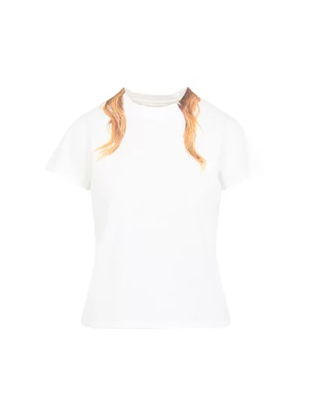 Koszulka Mm6 Maison Margiela z nadrukiem biała