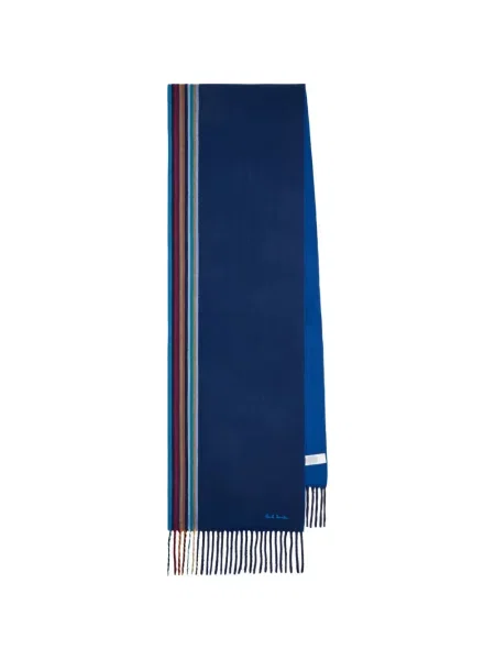 Fular Paul Smith din cașmir cu dungi albastru