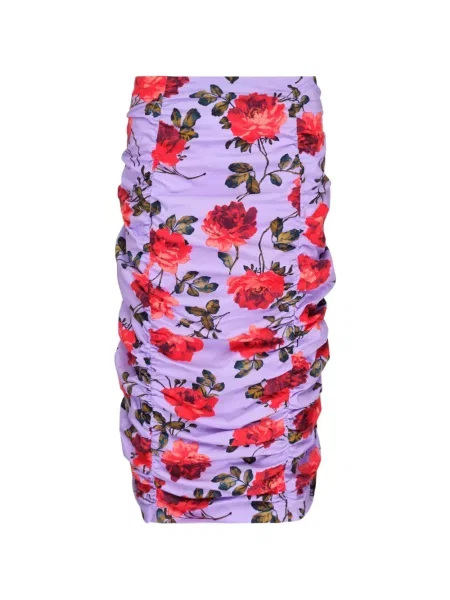 Fustă midi Carolina Herrera cu model floral cu imagine violet