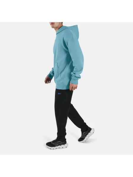 Reebok bluza z kapturem Athlete Doubleknit male Warped Blue/Sport Citrus Size: XS niebieska