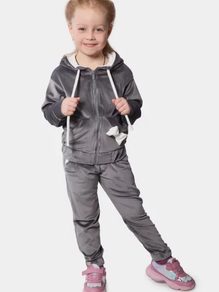 Велюровий Дитячий Спортивний костюм Timbo сірий
