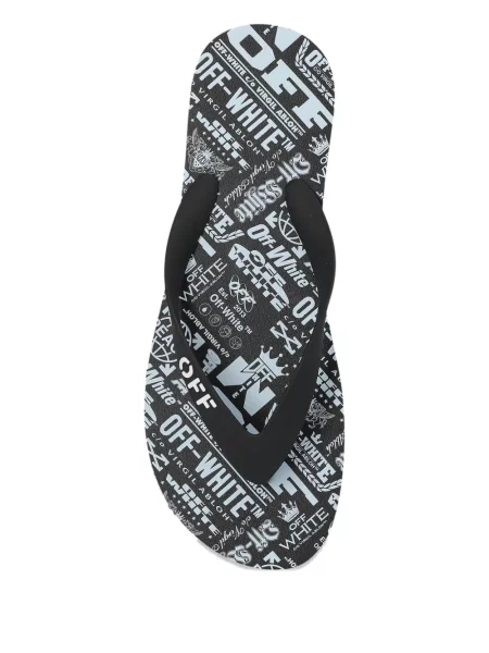 Șlapi Off-white cu imagine alb