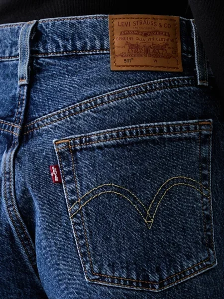 Levi's дънки дамски CROP синьо