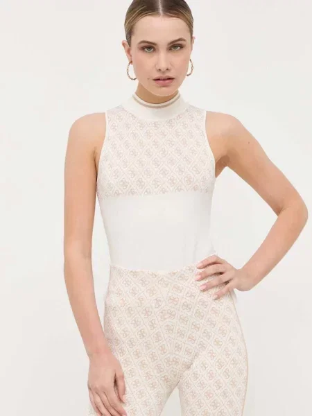 Топ Guess LISE дамски с ниско поло бежово