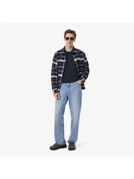 Lacoste T-Shirt Z Haftowanym Symbolem niebieski