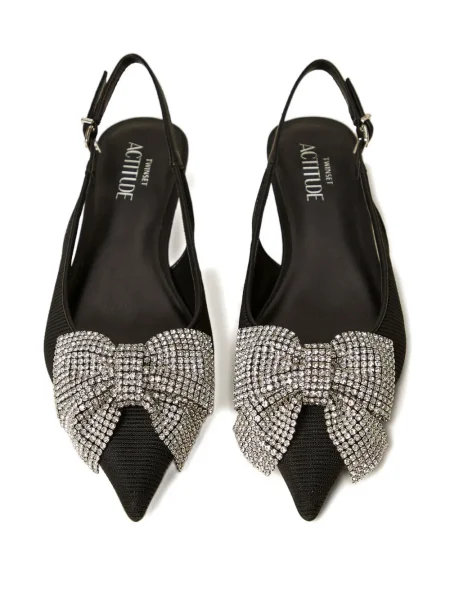 Pantofi cu toc Twinset cu funde slingback negru