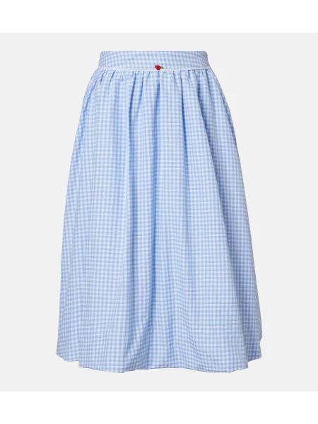 Fustă midi Bananhot din poplin alb