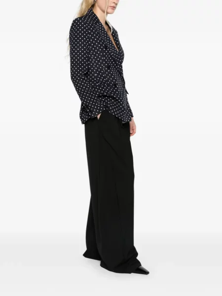 Puntíkaté dvouřadé sako Max Mara jersey modré