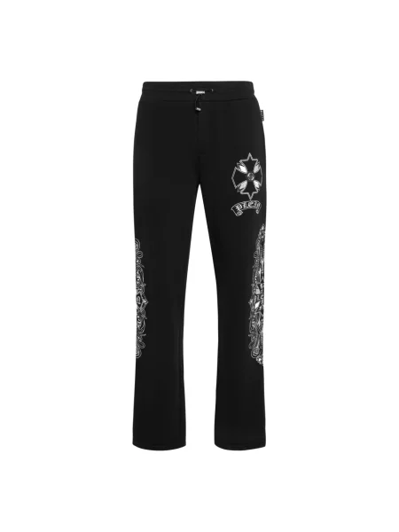 Haftowane spodnie dresowe Philipp Plein czarne