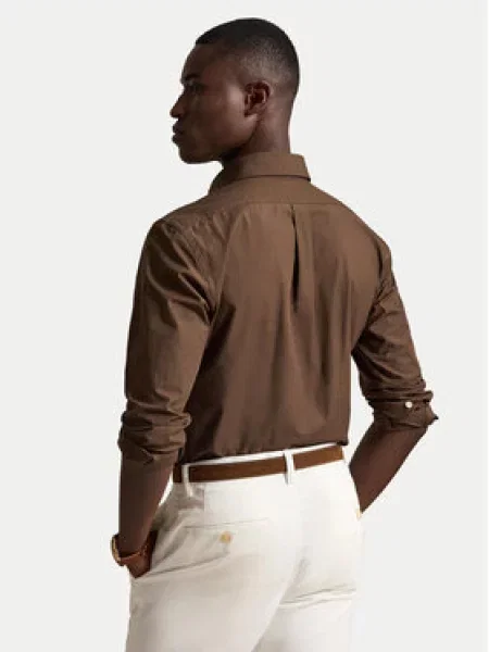 Polo Ralph Lauren Marškiniai Šviesiai Custom Fit ruda