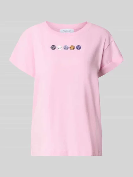 T-shirt o kroju relaxed fit z czystej bawełny Rich & Royal różowa