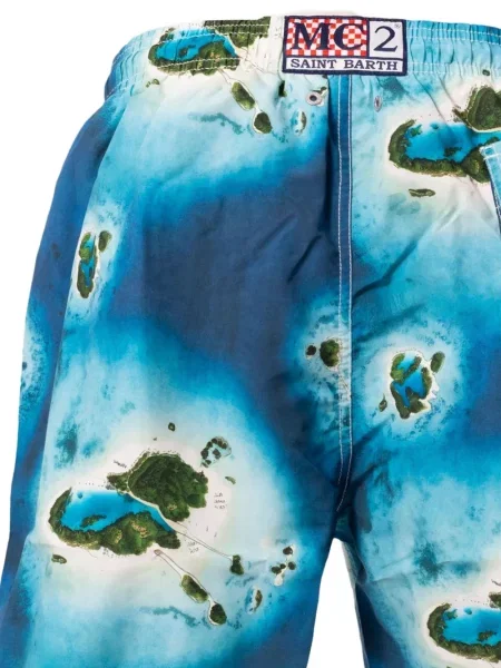 Slip de baie Mc2 Saint Barth cu autograf albastru