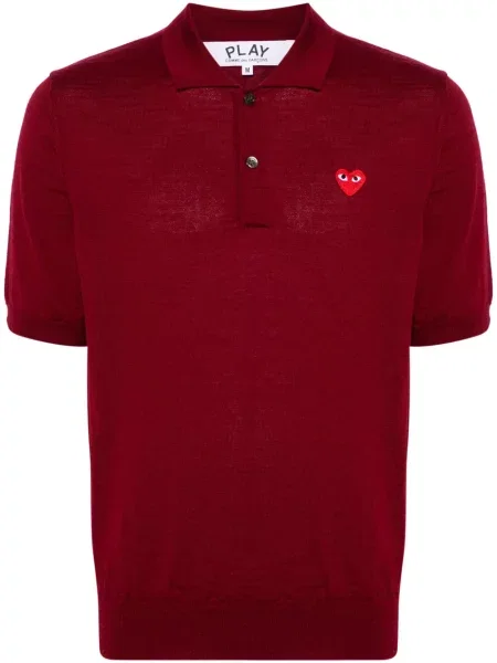 Polo Comme Des Garcons Play wełniane w serca czerwone