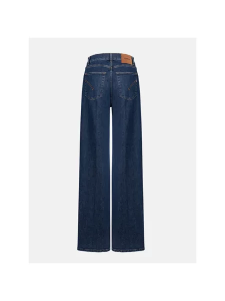 Jeansy straight leg Dondup z bursztynem niebieskie