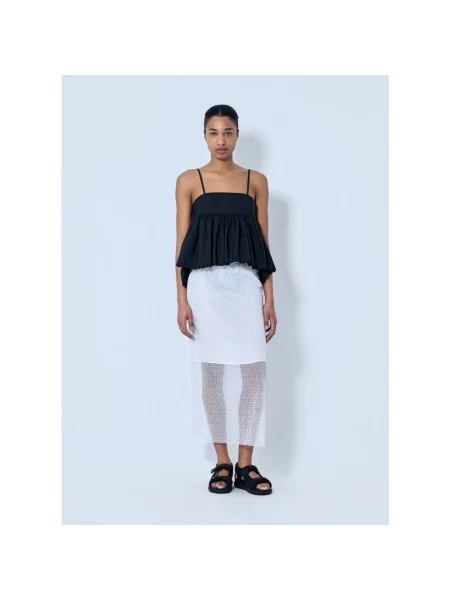 Lniany top Cecilie Bahnsen czarny