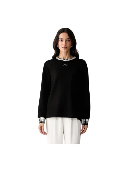 Dzianinowa bluza Karl Lagerfeld czarna