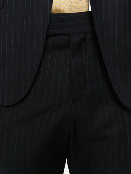 Costum Boss de lână cu dungi de costum albastru