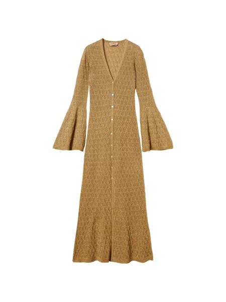 Cardigan Twinset tricotate evazat cu maneci evazate verde