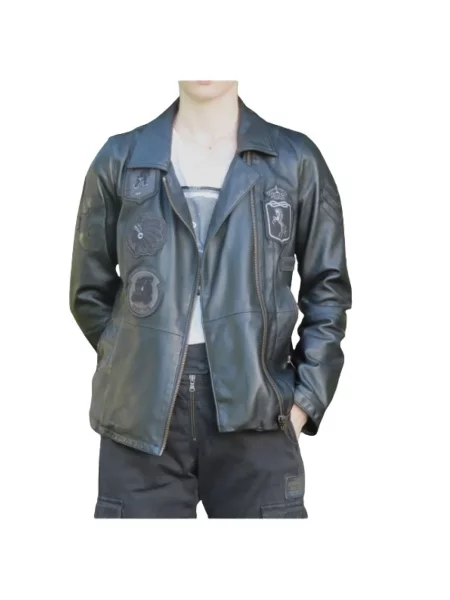 Kurtka skórzana Aeronautica Militare czarna