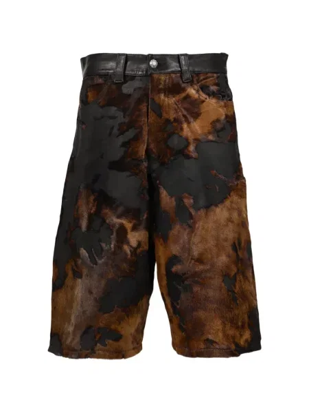 Pantaloni scurți Earthling Collective din piele maro