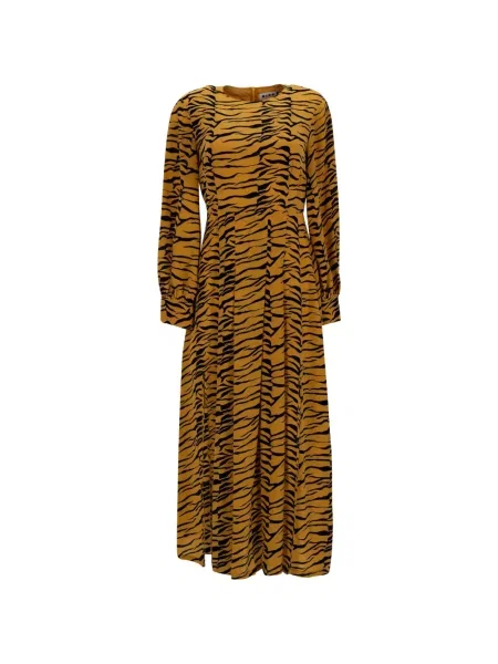 Rochie midi Rixo cu imagine până la genunchi de costum galben