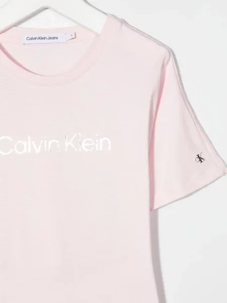 Sukienka koszulowa dziecięca Calvin Klein różowa