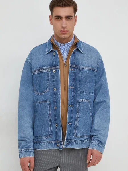 Džínová bunda Pepe Jeans přechodná modrá