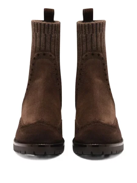 Botine Santoni din piele de căprioară maro