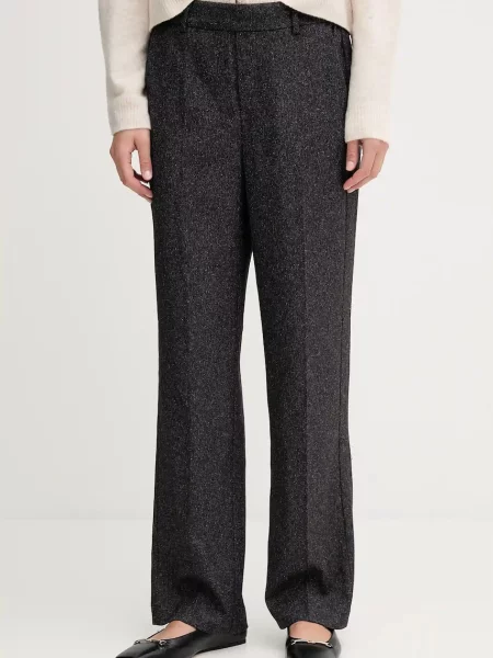 Mos Mosh pantaloni BAI drept high waist negru