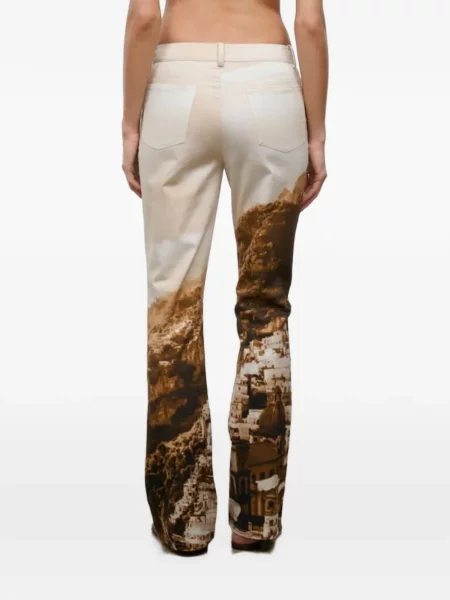 Pantaloni Staud cu imagine maro