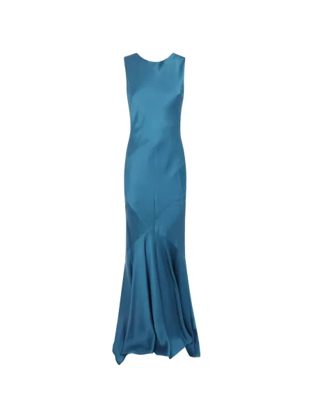 Rochie maxi Max Mara din satin albastru