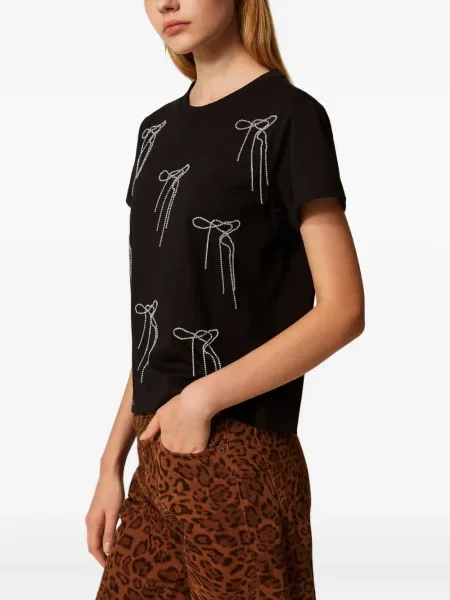 Tricou Twinset cu broderie negru