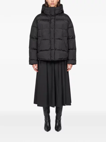 Palton Weekend Max Mara cu glugă negru
