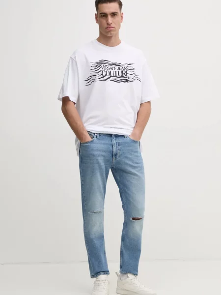 Футболка Versace Jeans Couture с аппликацией белая