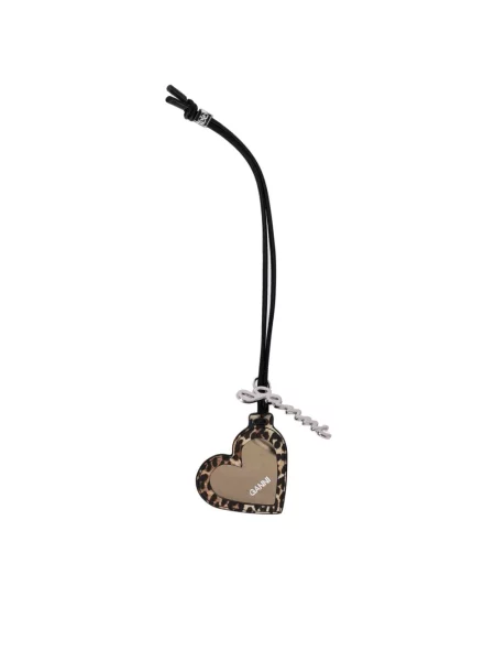 Torebka Ganni z nadrukiem w panterkę brązowa