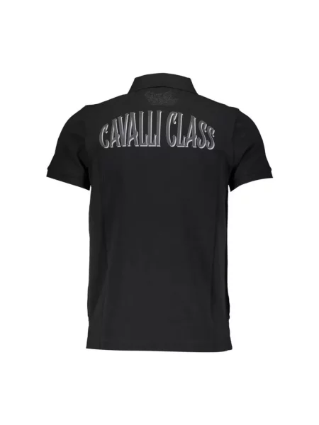 Koszulka polo Cavalli Class z krótkim rękawem czarna